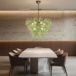 Italian Murano Large Glass Flower Chandelier 1960s - Image 7