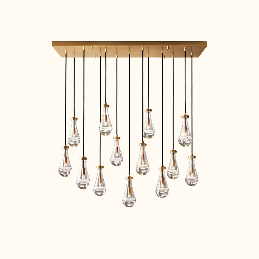 Rain Rectangular Chandelier from the Classic American collection