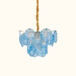 Azzurra Blue Murano Glass Disc Chandelier