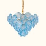 Azzurra Blue Murano Glass Disc Chandelier - Image 3