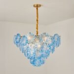 Azzurra Blue Murano Glass Disc Chandelier - Image 14