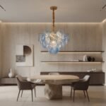 Azzurra Blue Murano Glass Disc Chandelier - Image 17