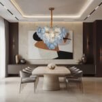 Azzurra Blue Murano Glass Disc Chandelier - Image 12