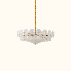 Corolla White Murano Glass Chandelier