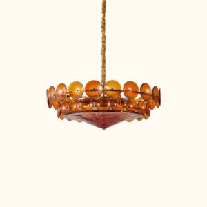 Corolla Red Murano Glass Chandelier