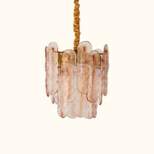Murano Amber Glass Pendant Light Citrus by Kalmar, Austria, 1970s