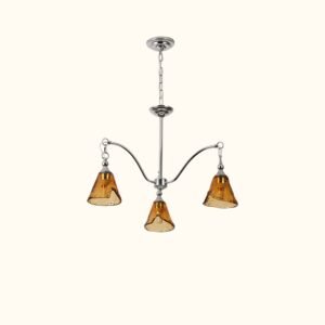 Amber Bell Glass Chandelier