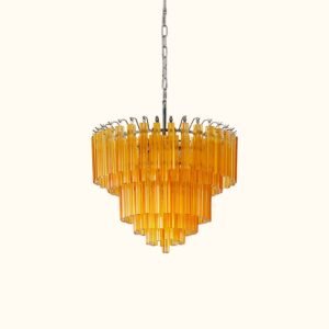 Amber Crystal Cascade Waterfall Chandelier