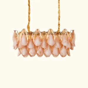 Amber Petal Glass Linear Pendant