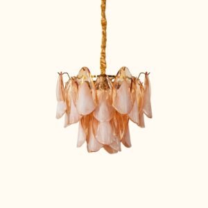 Amber Petal Glass Pendant