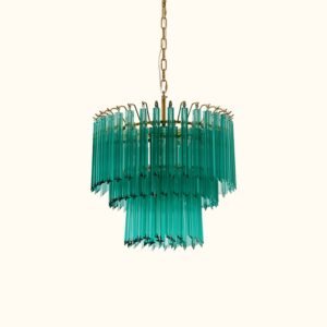 Emerald Cascade Murano Glass Chandelier