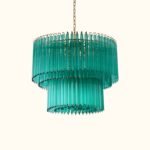 Emerald Cascade Murano Glass Chandelier - Image 3