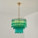 Emerald Cascade Murano Glass Chandelier - Image 21