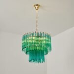 Emerald Cascade Murano Glass Chandelier - Image 22