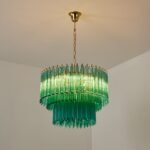 Emerald Cascade Murano Glass Chandelier - Image 23