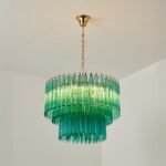Emerald Cascade Murano Glass Chandelier - Image 24
