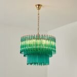Emerald Cascade Murano Glass Chandelier - Image 25