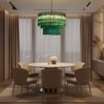 Emerald Cascade Murano Glass Chandelier - Image 4