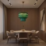 Emerald Cascade Murano Glass Chandelier - Image 6