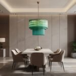 Emerald Cascade Murano Glass Chandelier - Image 7