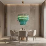 Emerald Cascade Murano Glass Chandelier - Image 8
