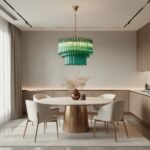 Emerald Cascade Murano Glass Chandelier - Image 9