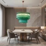 Emerald Cascade Murano Glass Chandelier - Image 10
