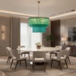 Emerald Cascade Murano Glass Chandelier - Image 11