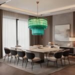 Emerald Cascade Murano Glass Chandelier - Image 13