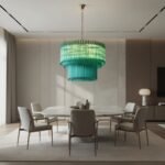 Emerald Cascade Murano Glass Chandelier - Image 14