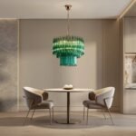 Emerald Cascade Murano Glass Chandelier - Image 16
