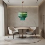 Emerald Cascade Murano Glass Chandelier - Image 17