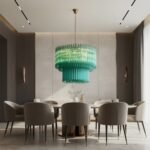 Emerald Cascade Murano Glass Chandelier - Image 18