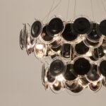 Modern Black Iridescent Glass Disc Chandelier - Image 13