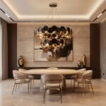 Modern Black Iridescent Glass Disc Chandelier - Image 5