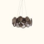 Modern Smoke Iridescent Glass Disc Chandelier