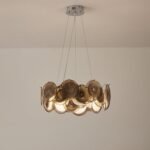 Modern Smoke Iridescent Glass Disc Chandelier - Image 10