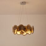 Modern Smoke Iridescent Glass Disc Chandelier - Image 11
