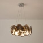 Modern Smoke Iridescent Glass Disc Chandelier - Image 13