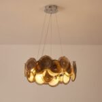 Modern Smoke Iridescent Glass Disc Chandelier - Image 14