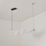 Murano Style Floral Crystal Linear Pendant Light - Image 13