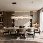 Murano Style Floral Crystal Linear Pendant Light - Image 8