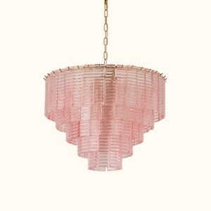 Sirene Pink Glass Round Chandelier