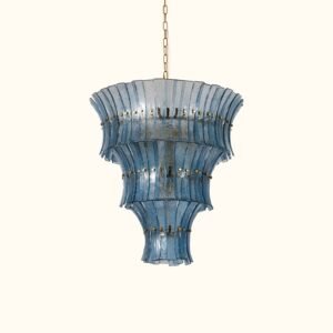 Venetian Blue Hand Blown Glass Chandelier
