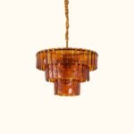 Amber-Murano-Glass-Cascade-Tiered-Chandelier