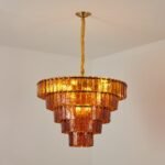 Amber-Murano-Glass-Cascade-Tiered-Chandelier - Image 22