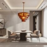 Amber-Murano-Glass-Cascade-Tiered-Chandelier - Image 7