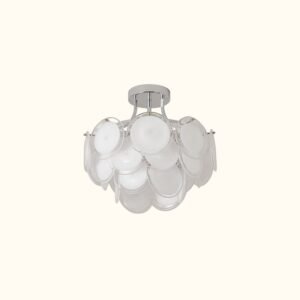 Modern Glass Disc Flush Mount Chandelier