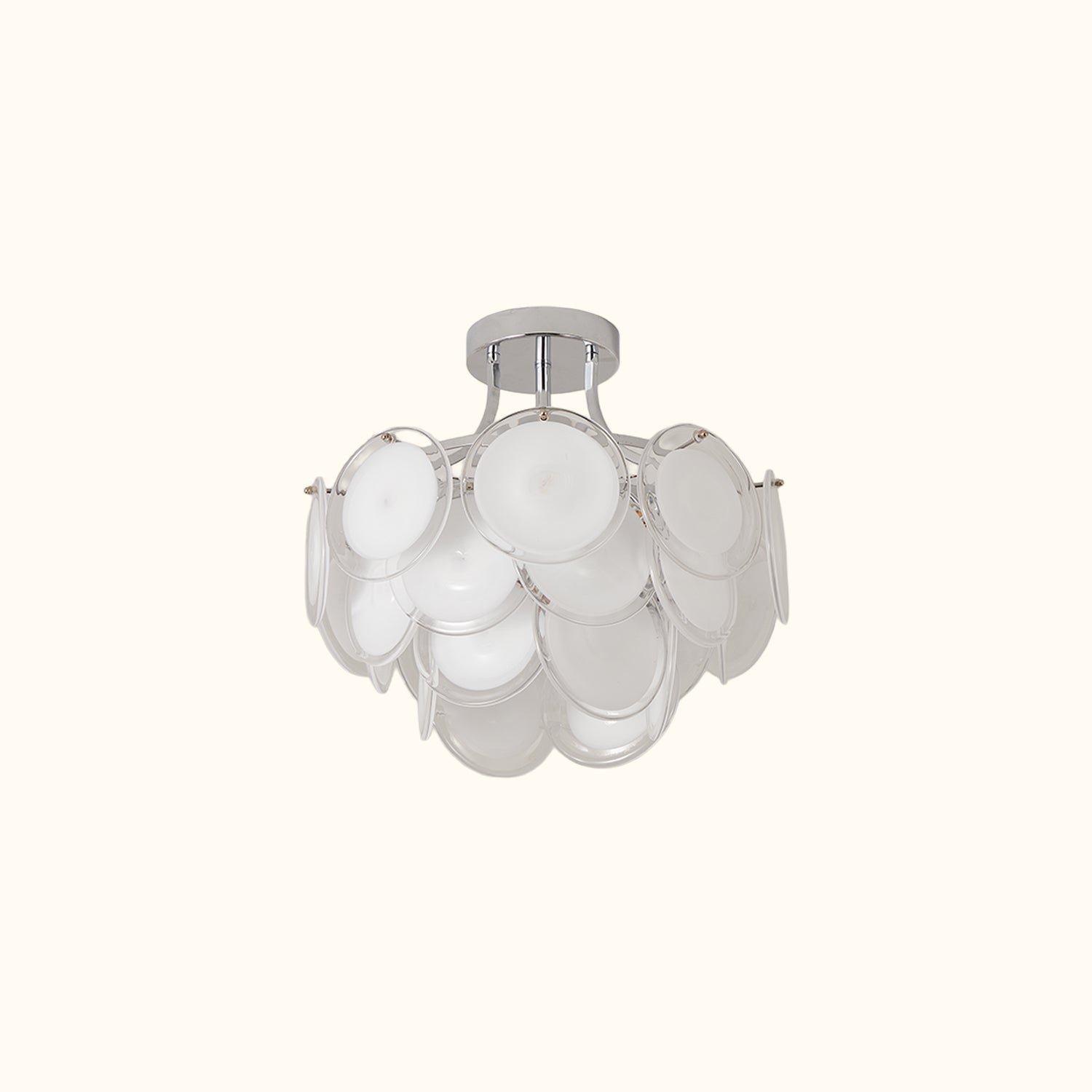 Modern-Glass-Disc-Flush-Mount-Chandelier01 Modern Glass Disc Flush Mount Chandelier - Image 1
