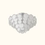 Modern Glass Disc Flush Mount Chandelier - Image 13